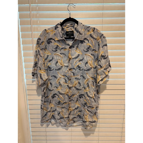 Rodd & Gunn Other - Rodd & Gunn Mens 2XL Blue Banana Leaf Print 100% Linen Sports Fit Shirt Italy